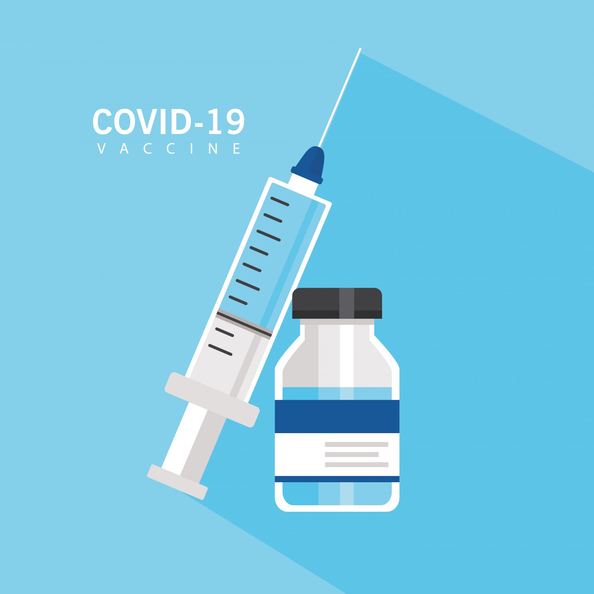 covid19 vaccine hope poster with syringe and vial