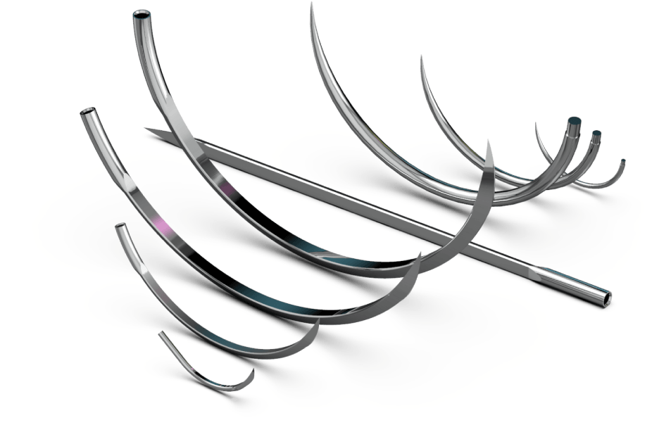 Ethicon™ surgical curved needles used for precision suturing in medical procedures