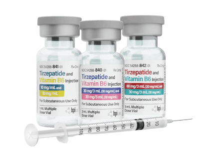 ompounded GLP-1 medication vials with sterile syringe for provider use